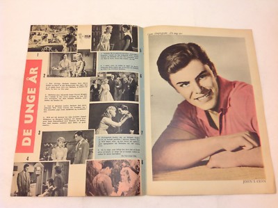 The Restless Years John Saxon Sandra Dee Vintage 1958 Danish Movie Magazine P...
