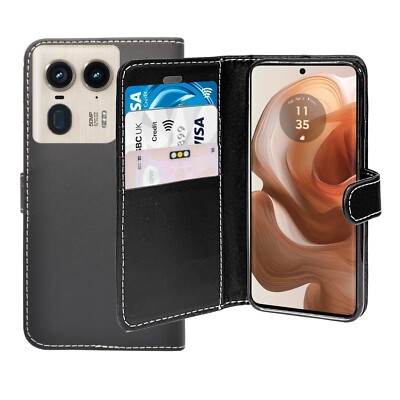 Für Motorola Edge 50 Ultra Brieftasche Flip Folio PU Leder Gel Handy Hülle Cover