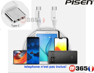 Lot De 100 Câbles USB Type-C 1 Mètre Noir - Qualité AAA, Origine Chine - Neuf En Vrac, Compatible Universel