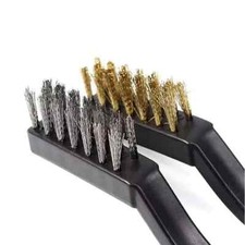3Pcs Dental Instrument Cleaning Brush Stainless Steel /Brass Wire Tool Burs Flat
