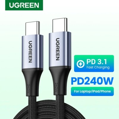 UGREEN 240W USB Type C To USB C Cable PD 5A Supercharge For Samsung iPhone PS5