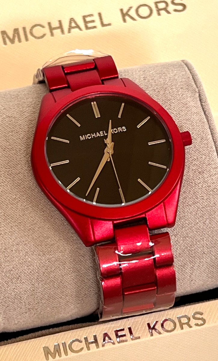 HOT Mens Watch Michael Kors Slim Runway Watch Red Michael - Main Image
