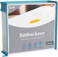 Deep Pocket Mattress Protector Dust Mite Water Proof Pad Bamboo Bedding Queen
