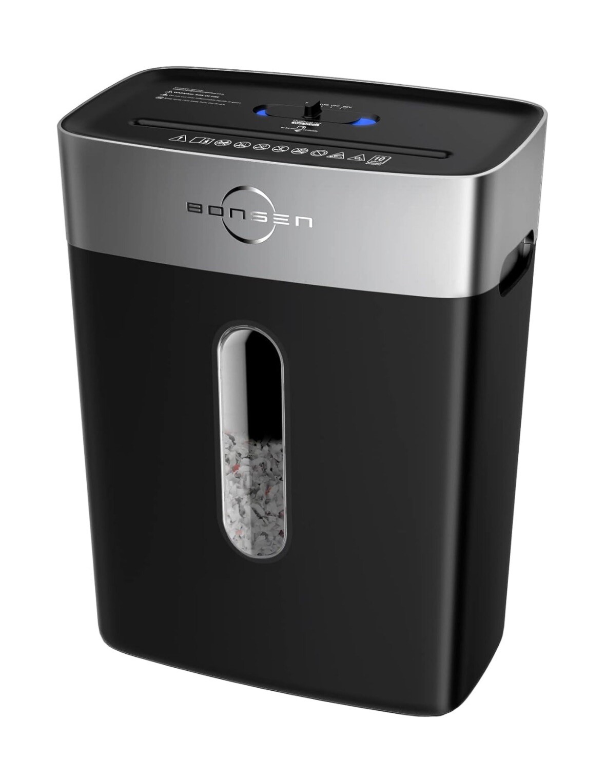 Bonsen Paper Shredder for Home Office 8-Sheet Cross Cut 4 Gallon Bin #S3101 New-image