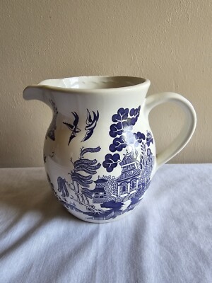 VTG Blue Willow Pantry Collection Heritage Mint Ceramic Pottery Pitcher
