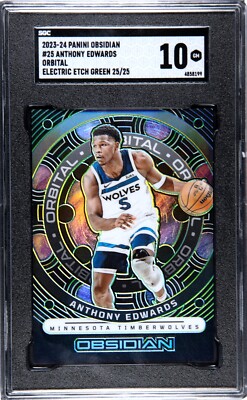 Anthony Edwards 2023-24 Panini Obsidian No.25 #25/25 Orbital SGC Graded 10 Card