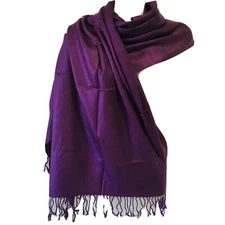 NWT Cachmere Silk Blend Shiboyuan Pashmina Scarf Stole Wrap Purple  70"*28"