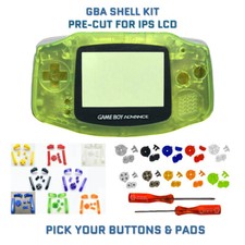 Game Boy Advance GBA Shell Kit NEON YELLOW PRE CUT Housing V2 IPS READY
