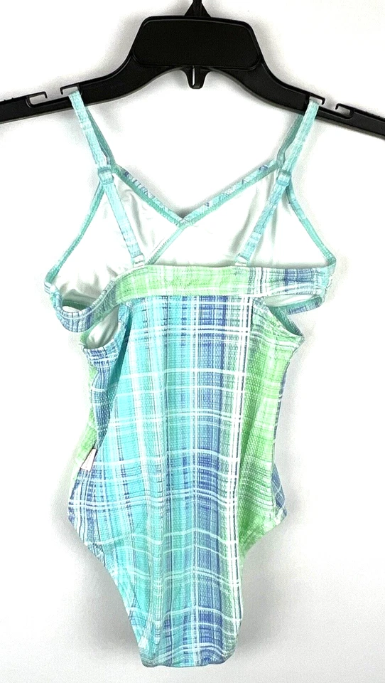 Traje de baño de una pieza azul/verde Seafolly para niña talla 10 Foto 2 de 2