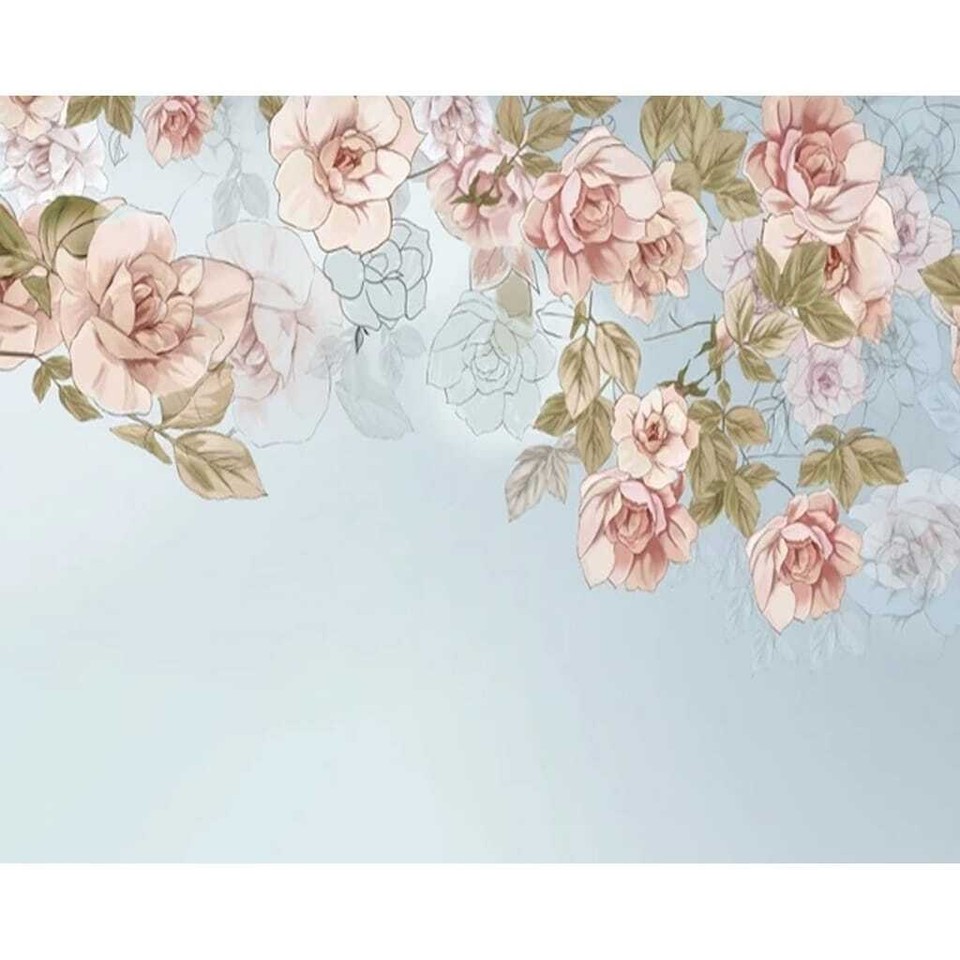 Soft Pink Flower Vintage Removable Wallpaper Pink H98" x W150" eBay