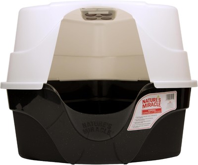 Nature s Miracle Hooded Corner Litter Box, With Odor Control Charcoal Filter