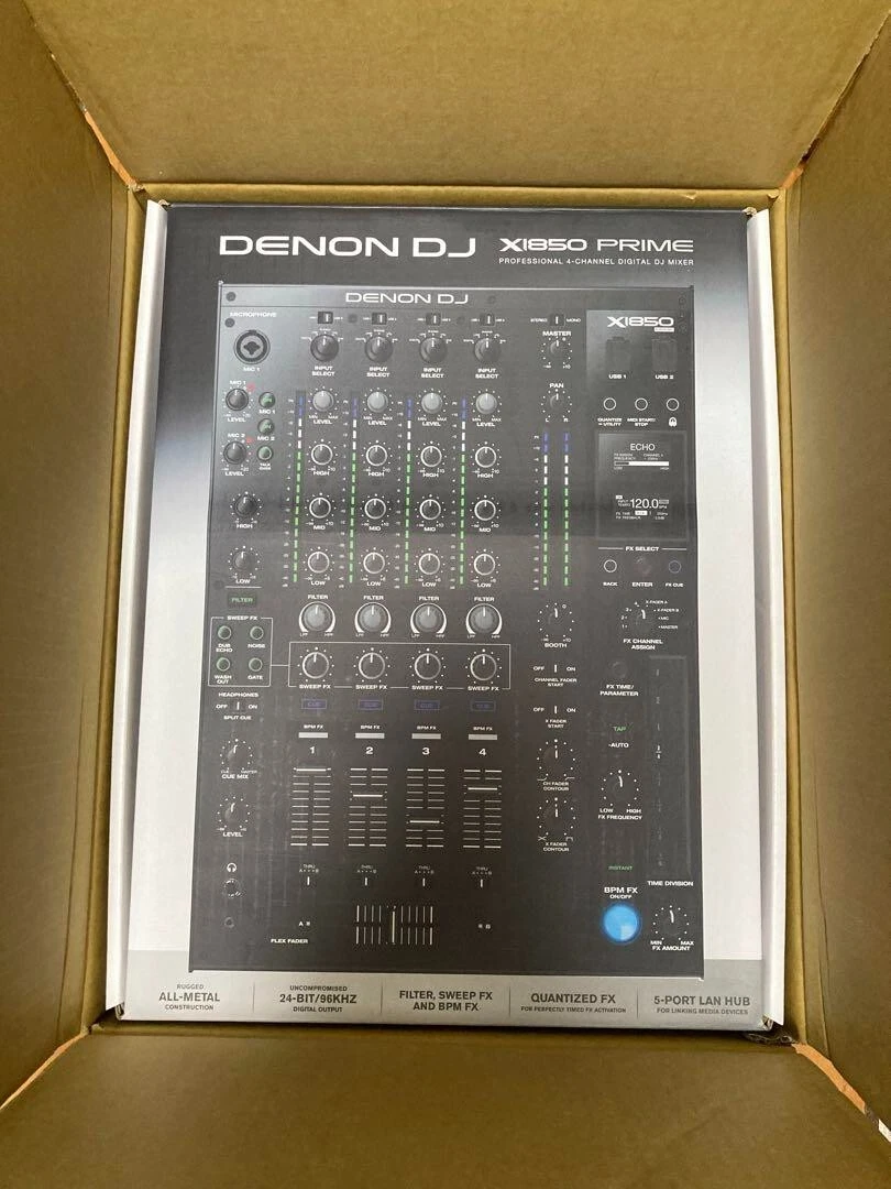 Denon DJ X1850 PRIME Professional 4-Channel DJ Club Mixer with Smart Hub