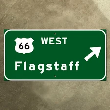 Arizona US 66 Flagstaff highway road freeway guide sign green 1961 I-40 24x12