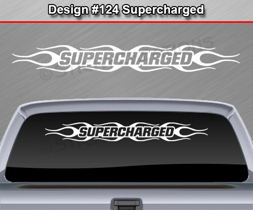 #124 SUPERCHARGED Decal Sticker Windshield Window Vinyl Graphic Car Truck JDM - Picture 3 of 7