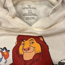 Disney Lion King Hoodie, Simba/Lion King Sweatshirt Ivory - Small Juniors YXL