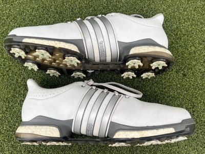 DECENT! adidas Tour 360 Boost Men's Golf Shoes - Size 9.5 M, White/Silver