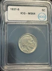 1937-S Indian Head Buffalo Nickel MS64 ICG