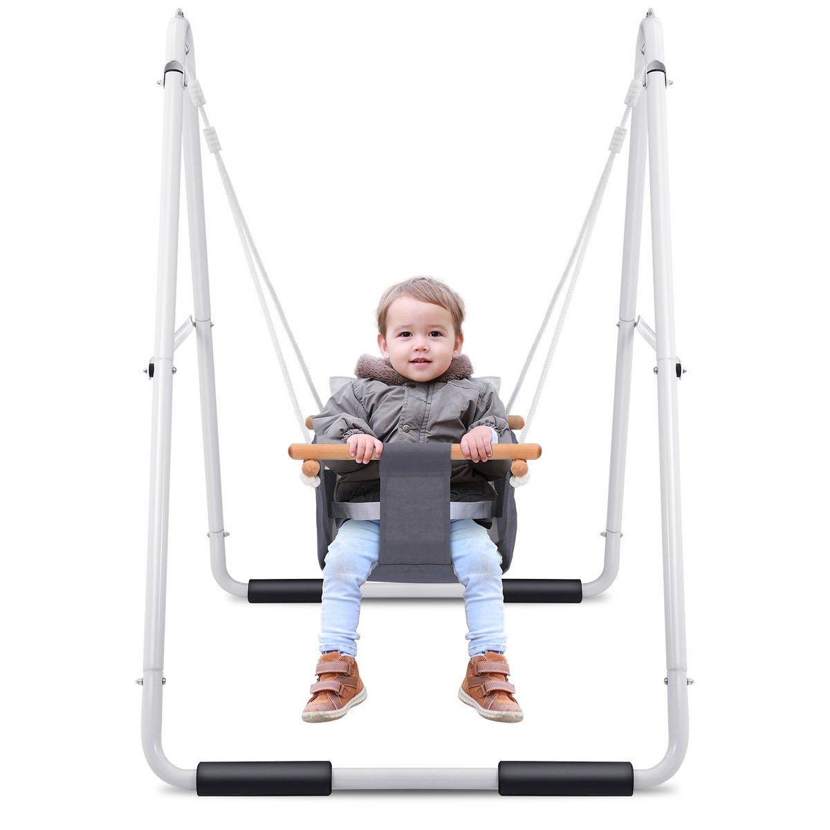 Hapfan Toddler Swing with Foldable Heavy Duty Stand Indoor Outdoor