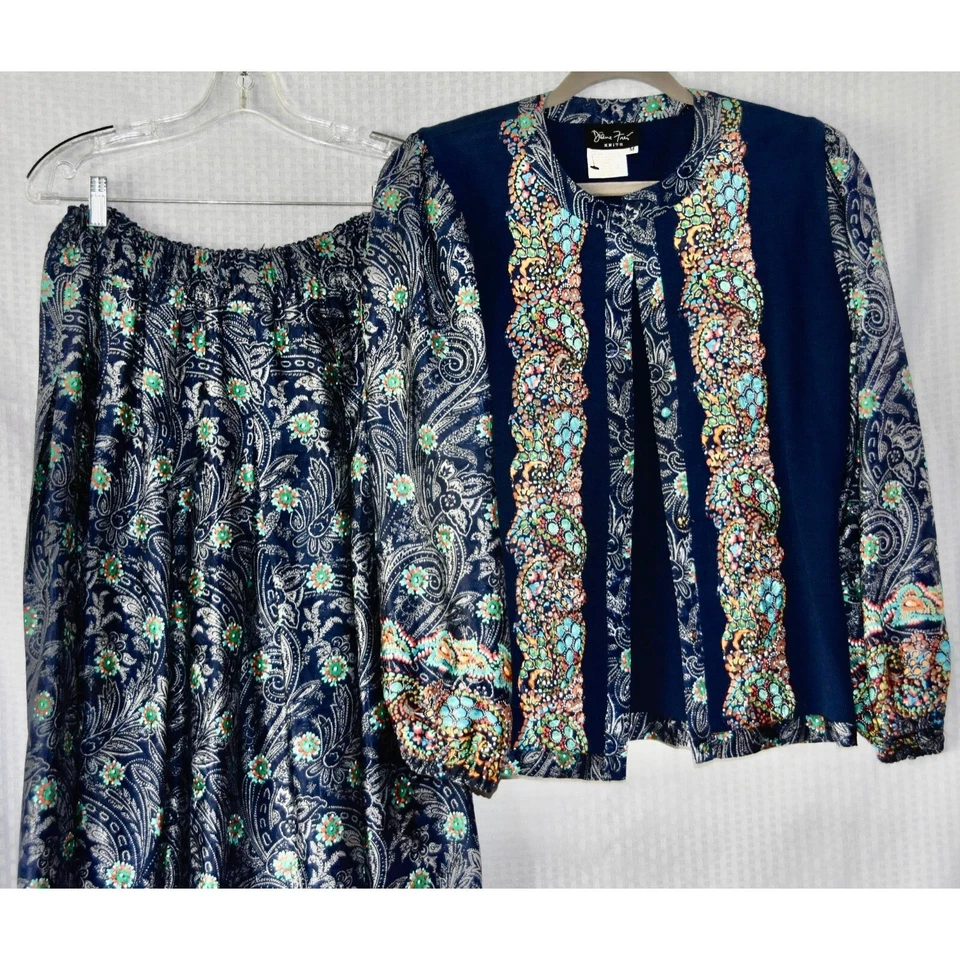 DIANE FREIS Knits Haute Couture 2pc Jacket and Skirt Set Size M - Image 3 of 3