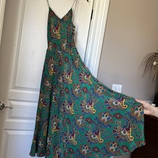 VTG RALPH LAUREN Dress purple Label Collection 100% Silk Paisley Floral Size 8