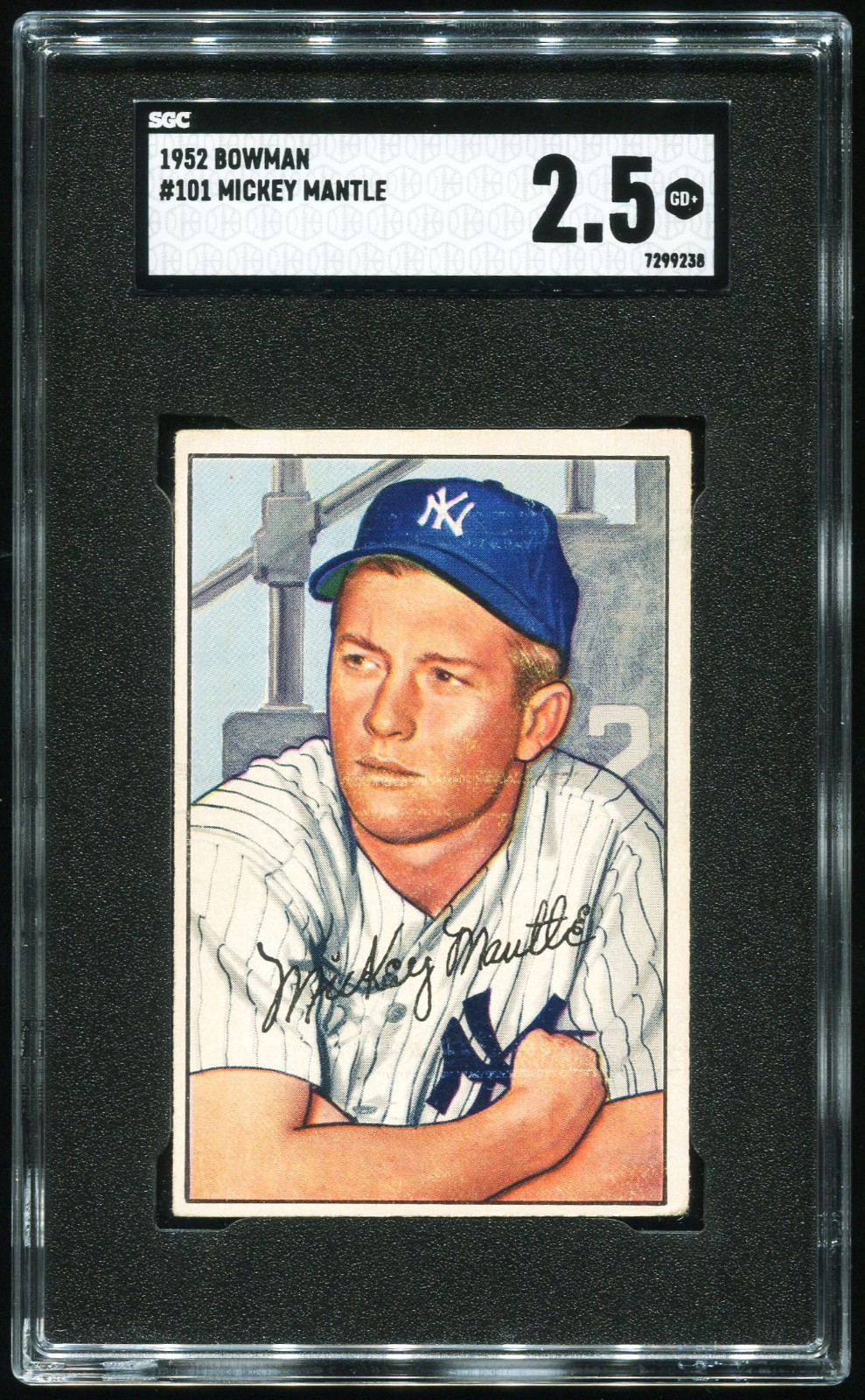 Mickey Mantle 1952 Bowman #101 SGC 2.5 Yankees HoF BEAUTIFUL CRISP IMAGE STUNNER
