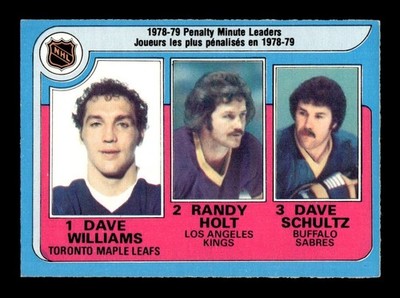 1979-80 O-Pee-Chee #4 NHL Penalty Min LL Williams Holt Schultz EX-MT+ *o5