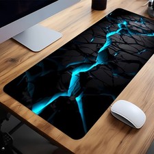 40 90cm Extra Large Blue Light Crack Mouse Pad - Non-Slip Rubber Base, Washable