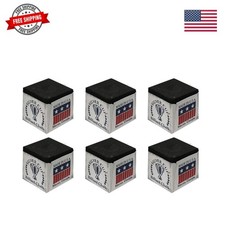 Set of 6 Black Billiard Pool Cue Chalk