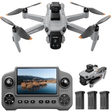 Utceku Drones with Camera for Adults 4K (Gray, 3-Battery Set) M..