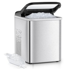 Portable Nugget Ice Maker Countertop 40lbs/24H Chewable Pellet Ice Machine