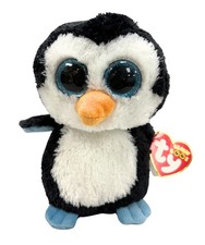 Ty Beanie Boos - Waddles the Penguin, pink ears, MWMT Stuffed Animal Toy