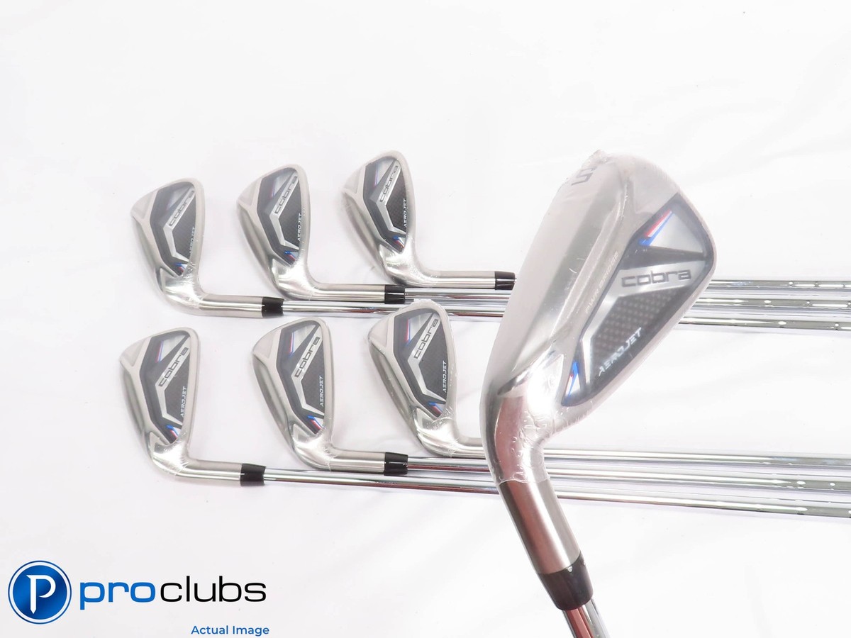 NEW Left Handed Cobra AEROJET 5-PW,GW IRON SET - Stiff Flex Steel