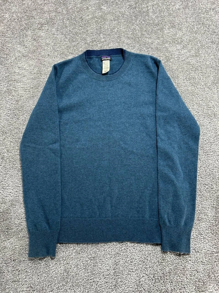 Patagonia переработанный кашемир свитер женщин средний синий ребристый отделки ворота - Изображение 2 из 4