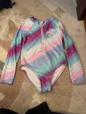 Betsey Johnson Girls 5 Mermaid Vibes Rash Guard Swimsuit
