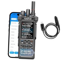 RT-950 PRO Ham Radio TX GPS/APRS, 10W Walkie Talkie Long Range Handheld Black