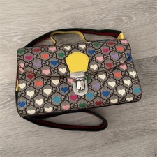 Gucci Multicolor Heart GG Pattern Shoulder Ba...