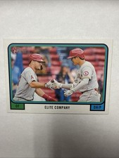 2022 Topps Heritage Shohei Ohtani Mike Trout Combo Cards Elite Company CC-2