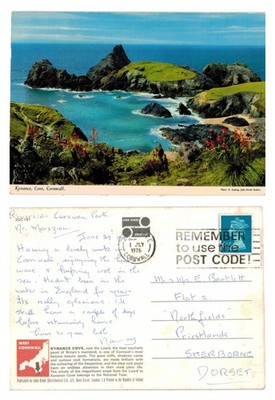 Vintage Postkarte - Kynance Cove, Cornwall - John Hinde Studio - VERSCHICKT 1976