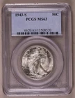 1943-S Walking Liberty Half Dollar PCGS MS63 **RARE ORIGINAL BLAST WHITE COIN**