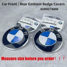 NEW Front Hood + Rear Trunk Logo Fit For BMW Badge Emblem (82mm + 74mm) ✅