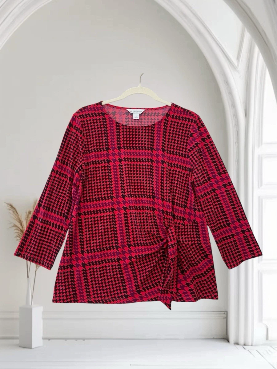 Blouse Liz Claiborne Crazy Horse – Rose, Stretch – Taille Plus 1X – Occasion