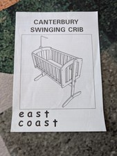 Real wood East Coast Canterbury Swinging Crib with mattress & instructions vgc