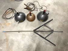 Smith Victor vintage photography lights, set of 3, and tripod stand