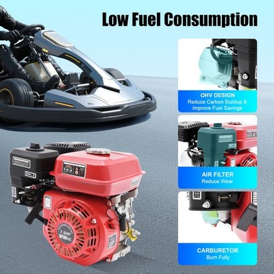212CC 4-Takt Benzinmotor Standmotor 1 Zylinder Kartmotor Go-Kart Generator 20mm