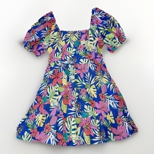 Easel LA Babydoll Dress Womens Large Tropical Floral Gauze Anthropology Brand L
