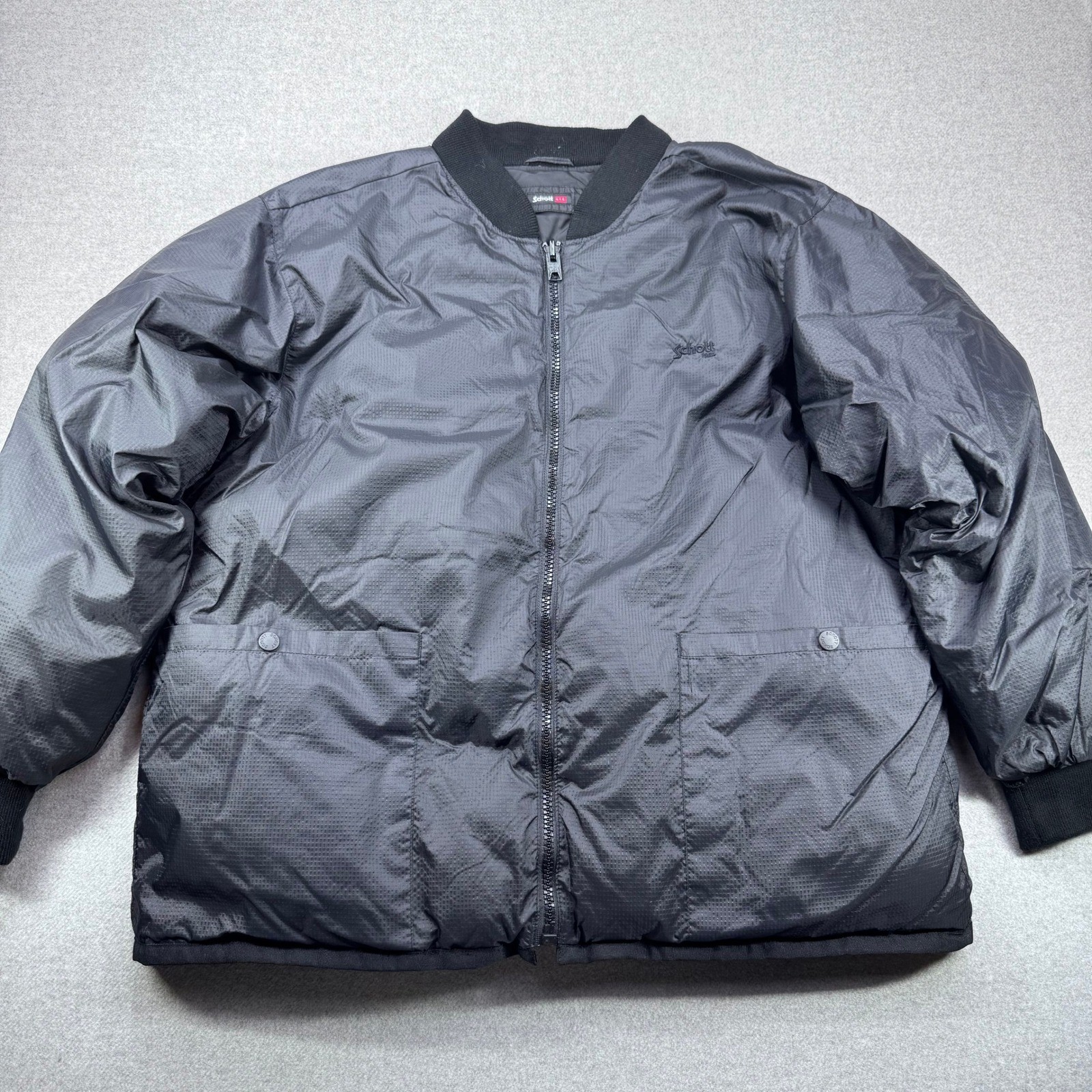 Schott Parka Coat Men Medium Black N-3B Fur Lined Puffer Bomber Jacket Insulated