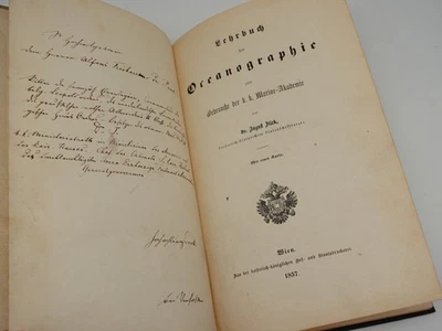 Lehrbuch der Oceanographie zum Gebrauche der k.k Marine-Akademie Widmung De Pont - Bild 1 von 4