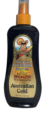 AUSTRALIAN GOLD DARK TANNING ACCELERATOR SPRAY GEL WITH BRONZER 8 oz (044)