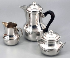 Egoiste Set Mini Mokka Kaffeekanne Milch Zucker 950 Silber Kännchen France / 125