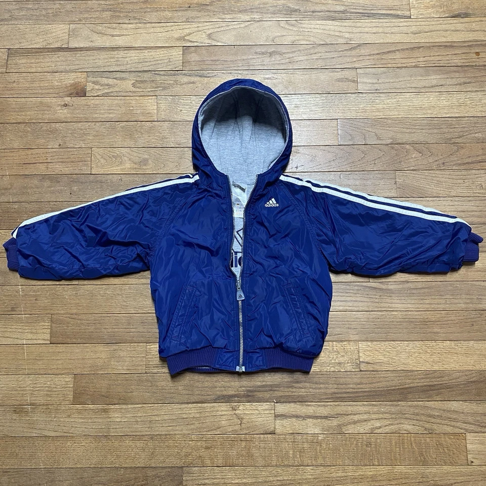 Chaqueta Adidas Vintage Años 90 Reversible Niños Gris/Azul Marino Talla M/5 Foto 4 de 4